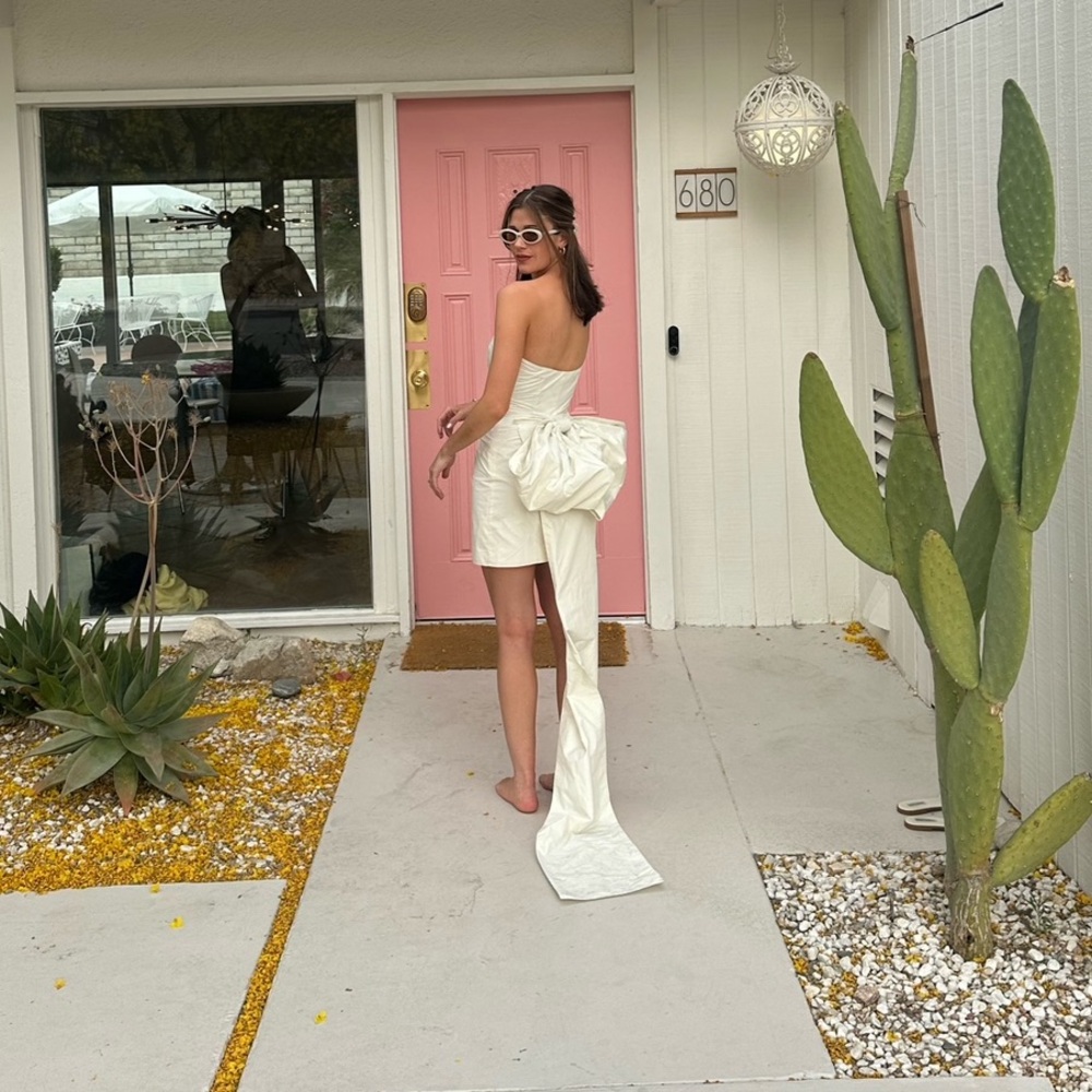 Rotate BOW-EMBELLISHED STRAPLESS MINIDRESS - Picture 10 of 16